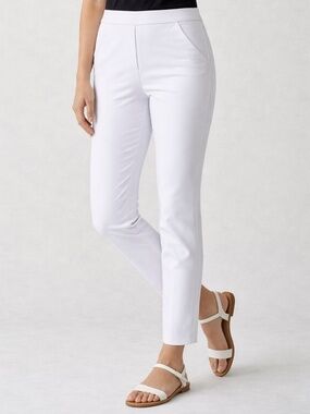 SPANX On-The-Go Ankle Pant White XS NWT 20372R Slim Straight Pull-On